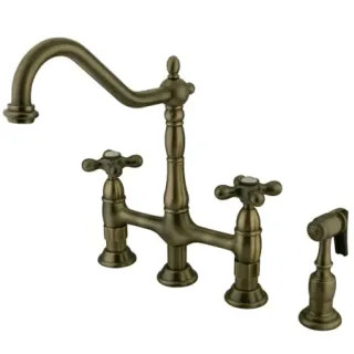 Heritage 1.8 GPM Widespread Bridge Kitchen Faucet - Includes Side Spray | Build.com, Inc.
