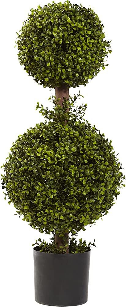 Nearly Natural 5920 Double Boxwood Topiary, 35-Inch, Green,13 x 13 x 35 inches | Amazon (US)