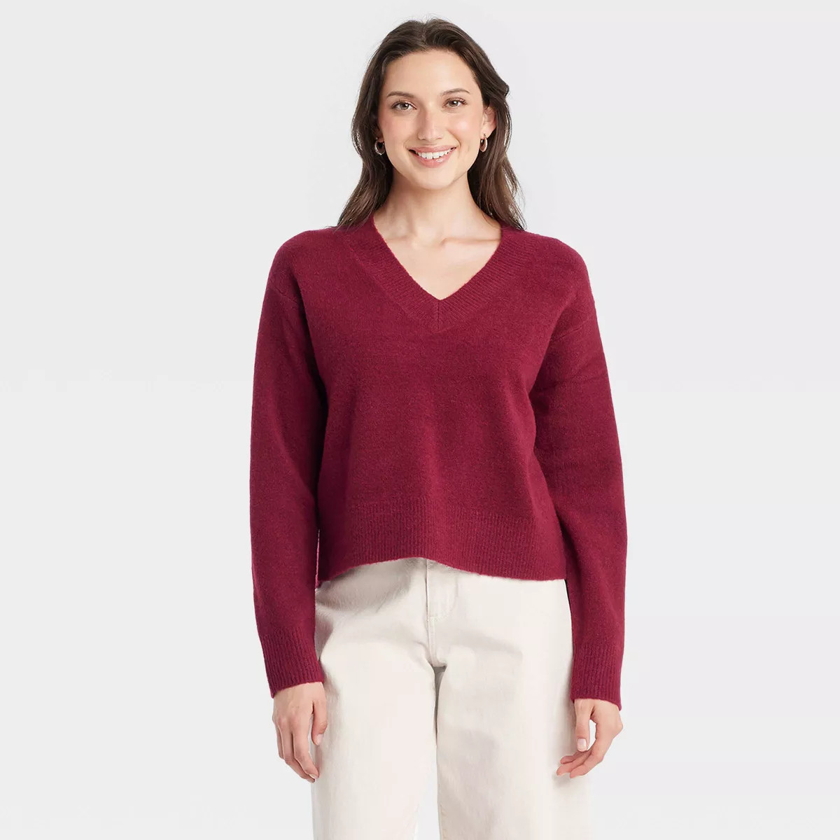 Women's Cozy Knit V-Neck Pullover Sweater - Universal Thread™ | Target