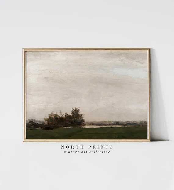 Country Landscape Painting  Vintage Moody Wall Art  Kitchen - Etsy | Etsy (US)