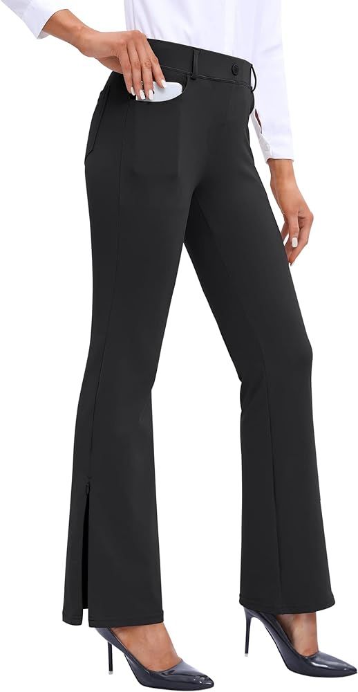 Ewedoos Dress Pants Women Bootcut Dress Pants with Pockets High Waist Flare Yoga Work Pants Busin... | Amazon (US)