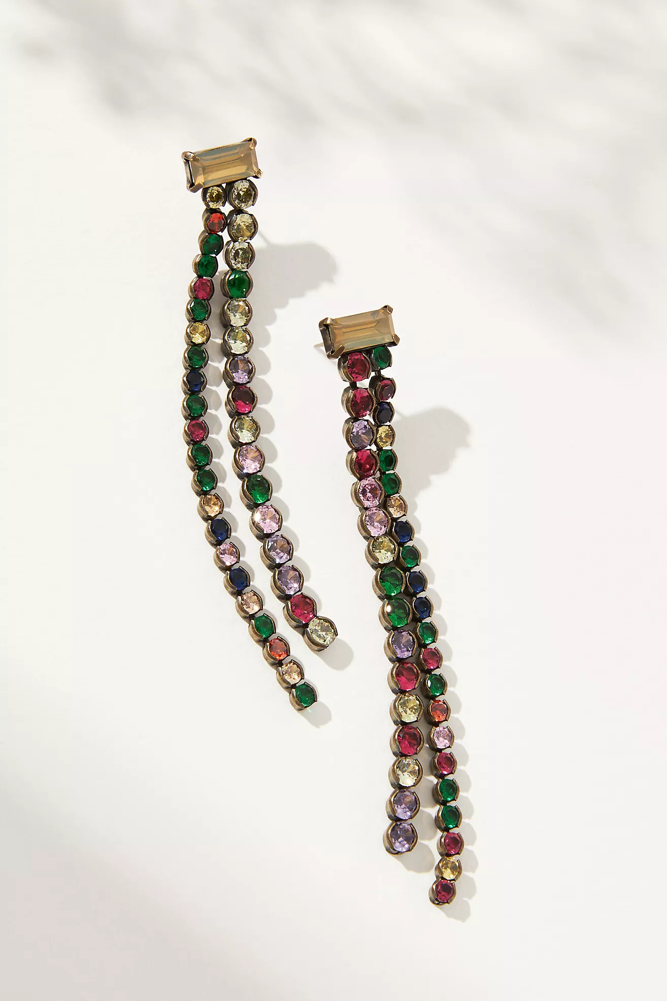 Rhinestone Fringe Drop Earrings | Anthropologie (US)