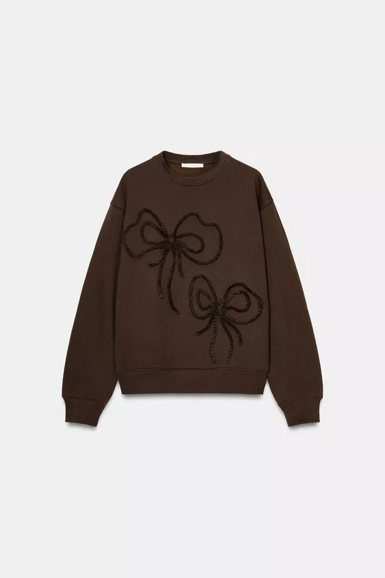 EMBOSSED BOW SWEATSHIRT | Zara US