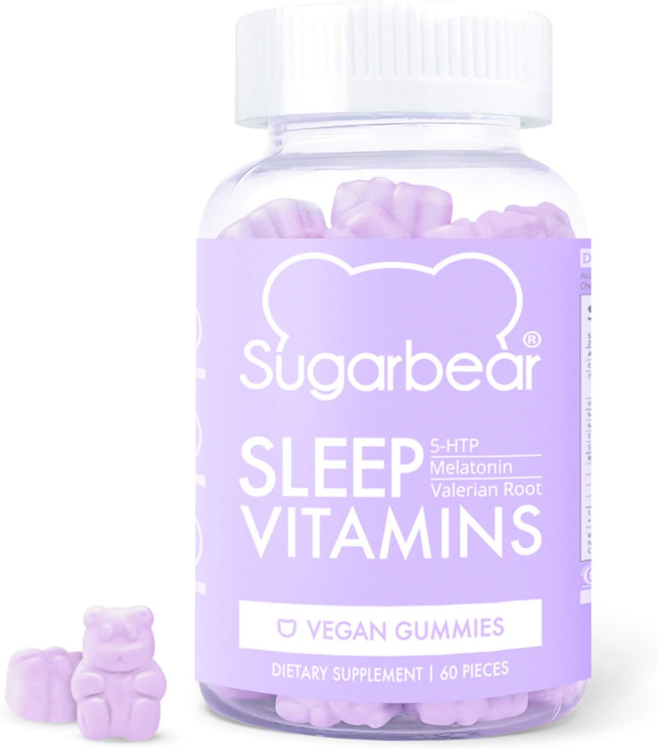 SugarBear Sleep, Vegan Gummy Vitamins with Melatonin, 5-HTP, Magnesium, L-Theanine, Valerian Root... | Amazon (US)