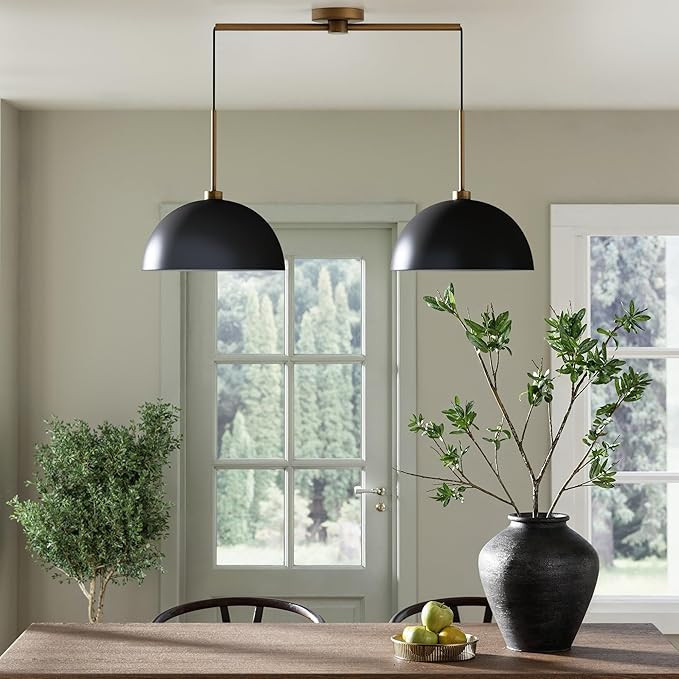 Nathan James Percy Modern 2-Light Pendant Island Light Fixture, Hanging Lights with Metal Shade a... | Amazon (US)