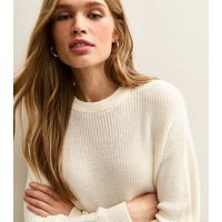 Women's Cream Ribbed Crew Neck Knit Jumper New Look | New Look (UK)