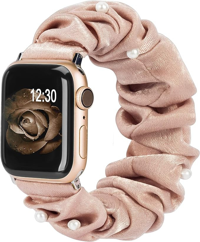 TOYOUTHS Compatible with Apple Watch Band Scrunchies 38mm 40mm 41mm Cloth Soft Pattern Printed Fa... | Amazon (US)