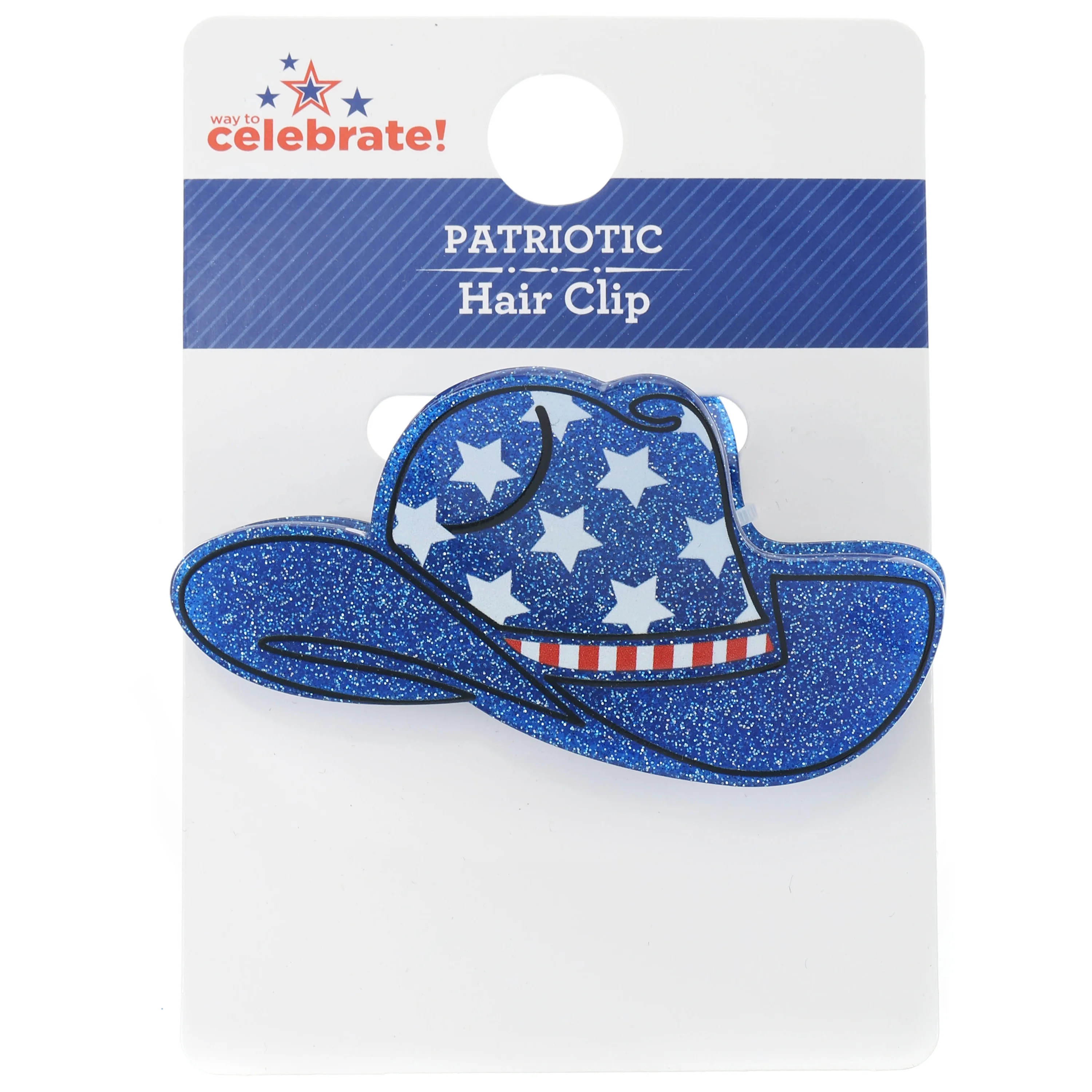 Way to Celebrate Americana Acrylic Cowboy Hat Claw Clip, Blue, 1 Piece | Walmart (US)