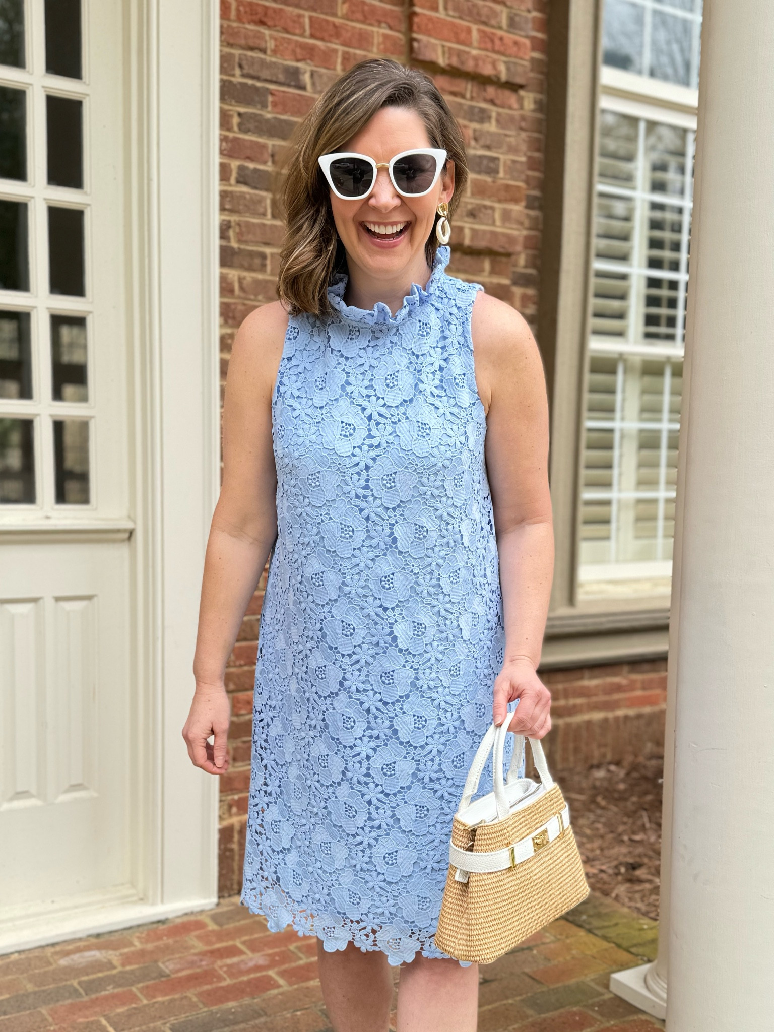 asos blue lace dress ANNE KLEIN BLUE/WHITE DRESS SZ XL – Best in Show Clothes main image 0