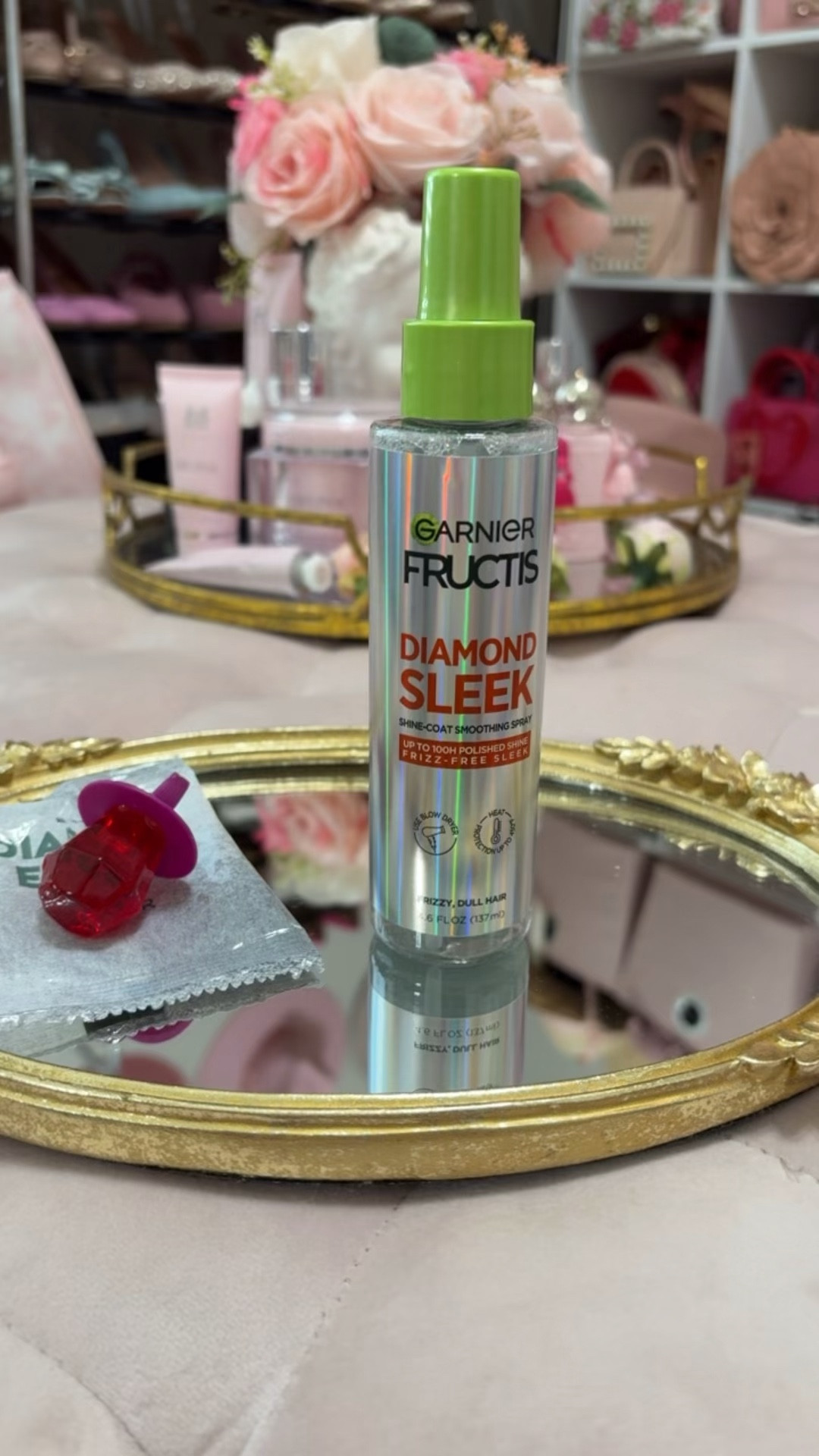 Gsrnier Diamond sleek spray 

#LTKBeauty #LTKgrwm #LTKmorningroutine