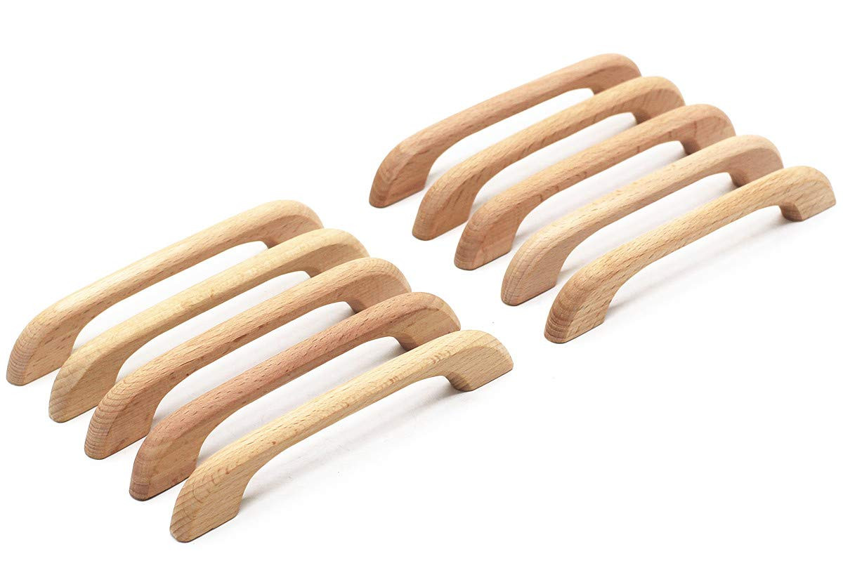 WEICHUAN 10PCS Unfinished Wood Drawer Knobs Pulls Handles - Kitchen Cabinets Furniture Dresser Wa... | Amazon (US)