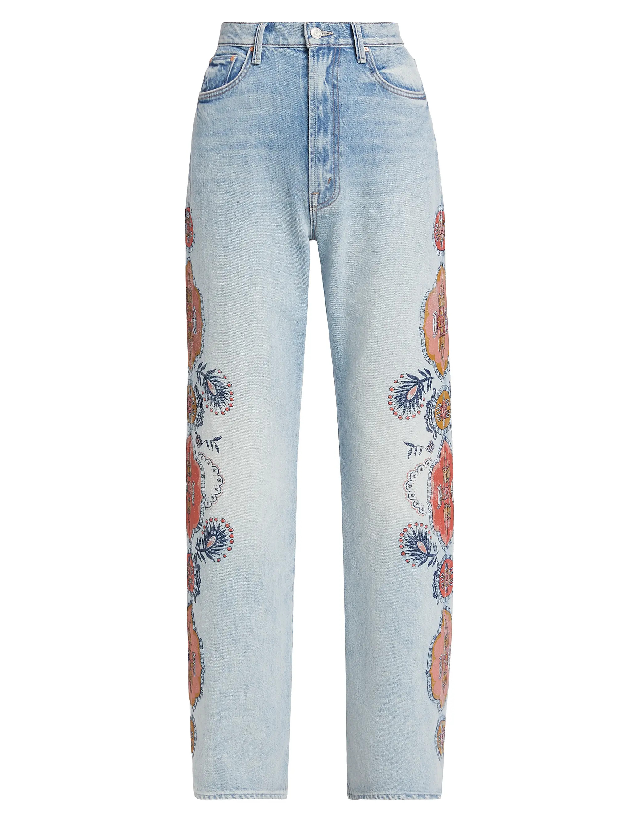 The Maven Sneak Embroidered Wide-Leg Jeans | Saks Fifth Avenue