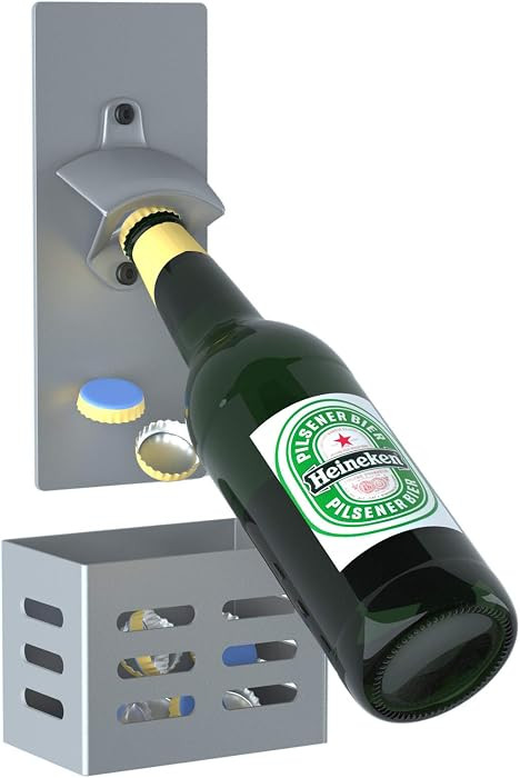 Wall Mounted Magnetic Bottle Opener with Cap Catcher | Amazon (UK)