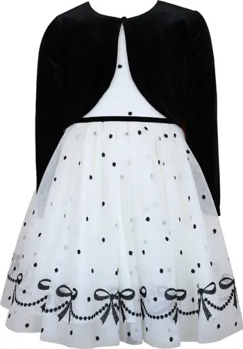 Kids' Sleeveless Party Dress & Velvet Bolero Jacket Set | Nordstrom