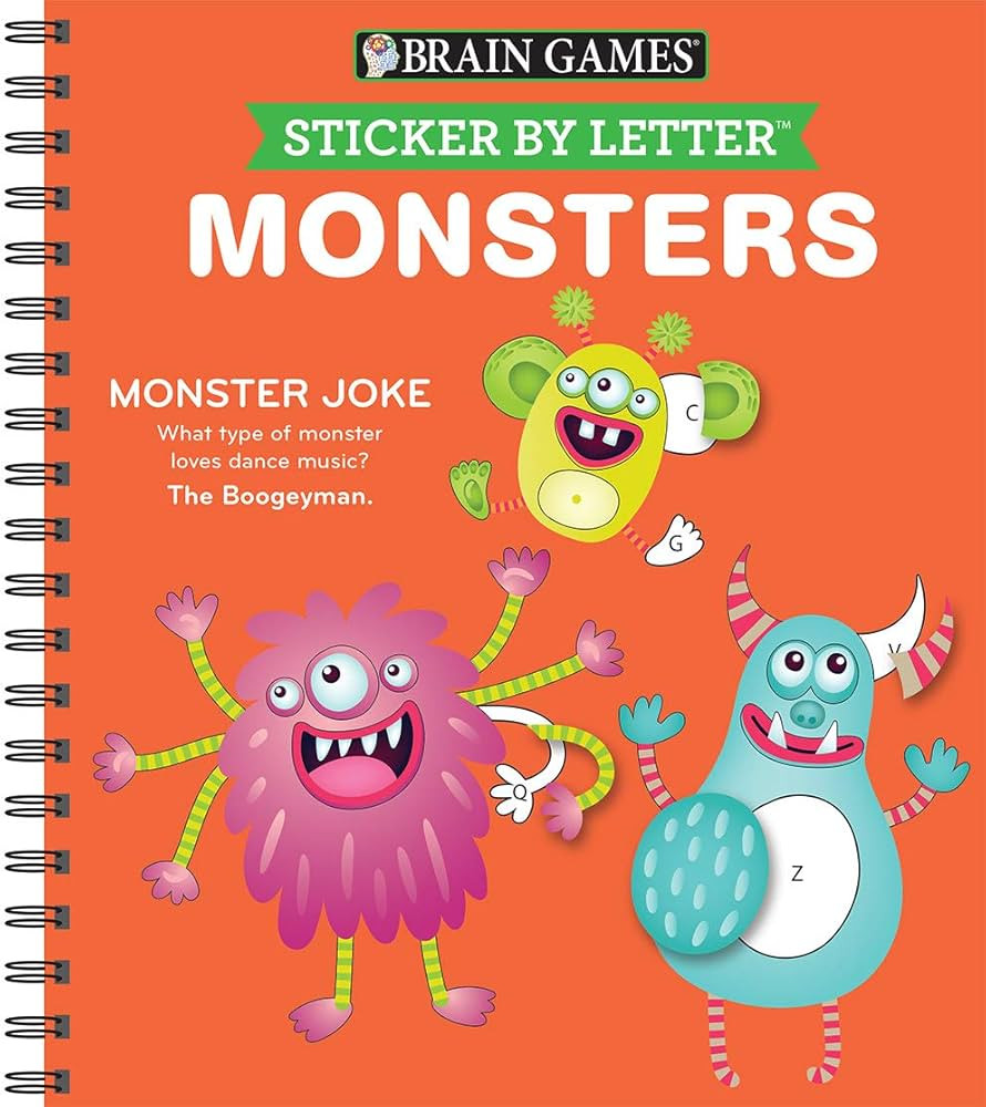 Brain Games - Sticker by Letter: Monsters (Sticker Puzzles - Kids Activity Book) | Amazon (US)