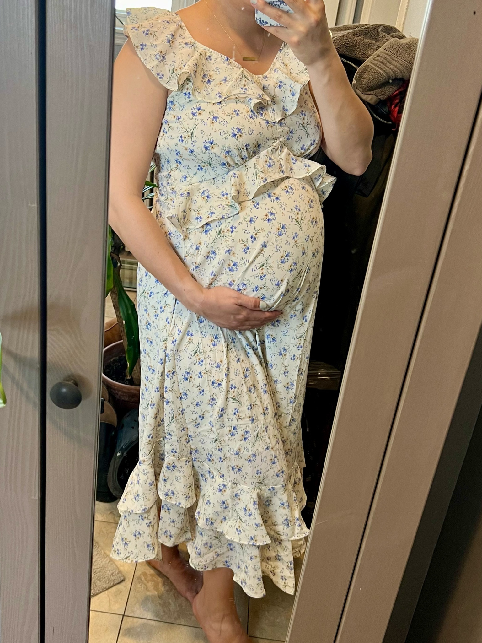 The quality of this dress (on Amazon!) is so good! 👏🏼 I’m in size medium. Amazon dress. Baby shower dress. Bump friendly dress. 

#LTKparties #LTKbump #LTKfindsunder100