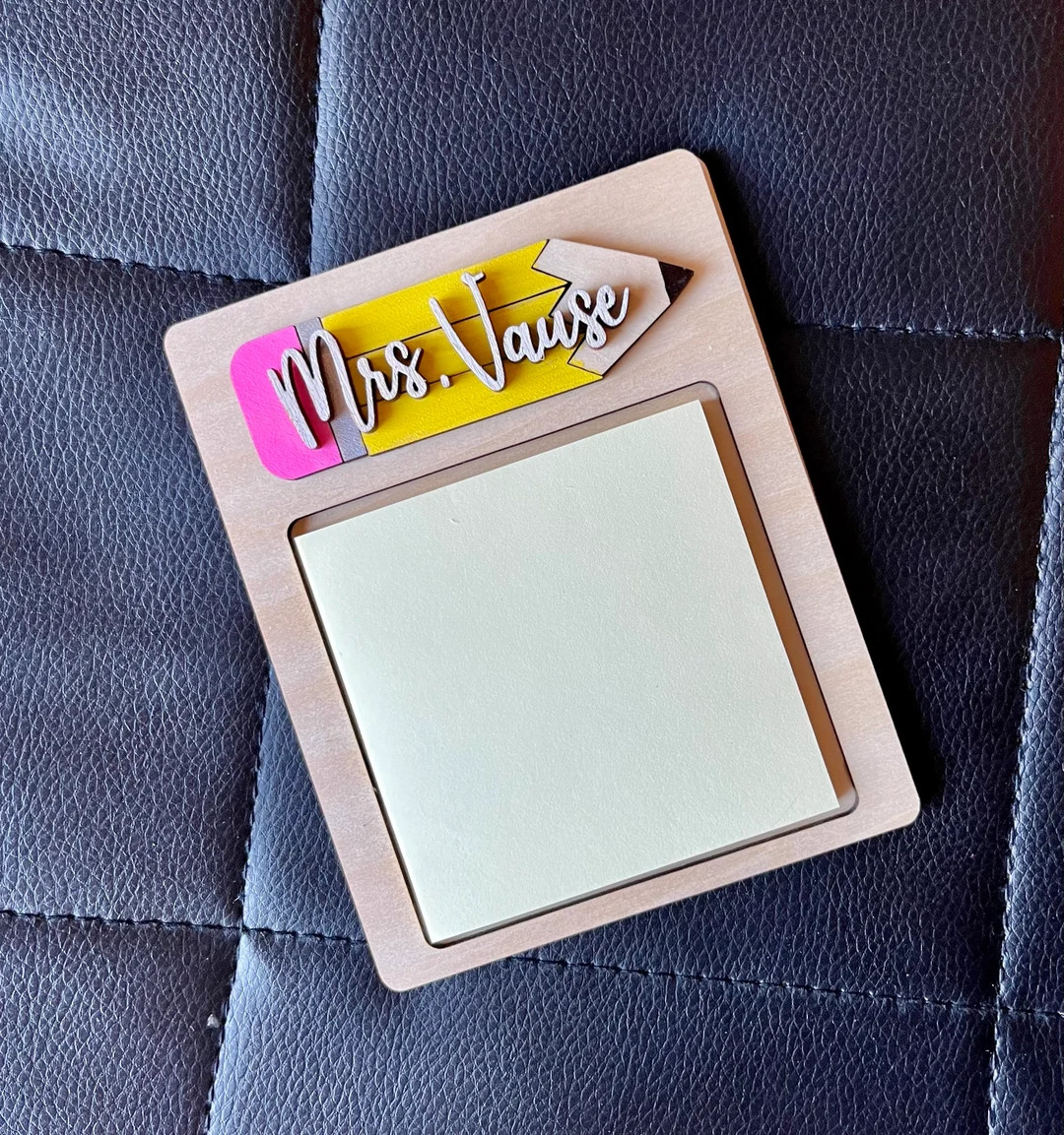 Teacher Sticky Note Holder Personalized Teacher Gift Teacher Appreciation Valentines Gift Teacher... | Etsy (US)