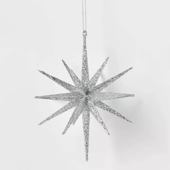 5.8in Silver Plastic Spike Starburst Christmas Tree Ornament - Wondershop™ | Target