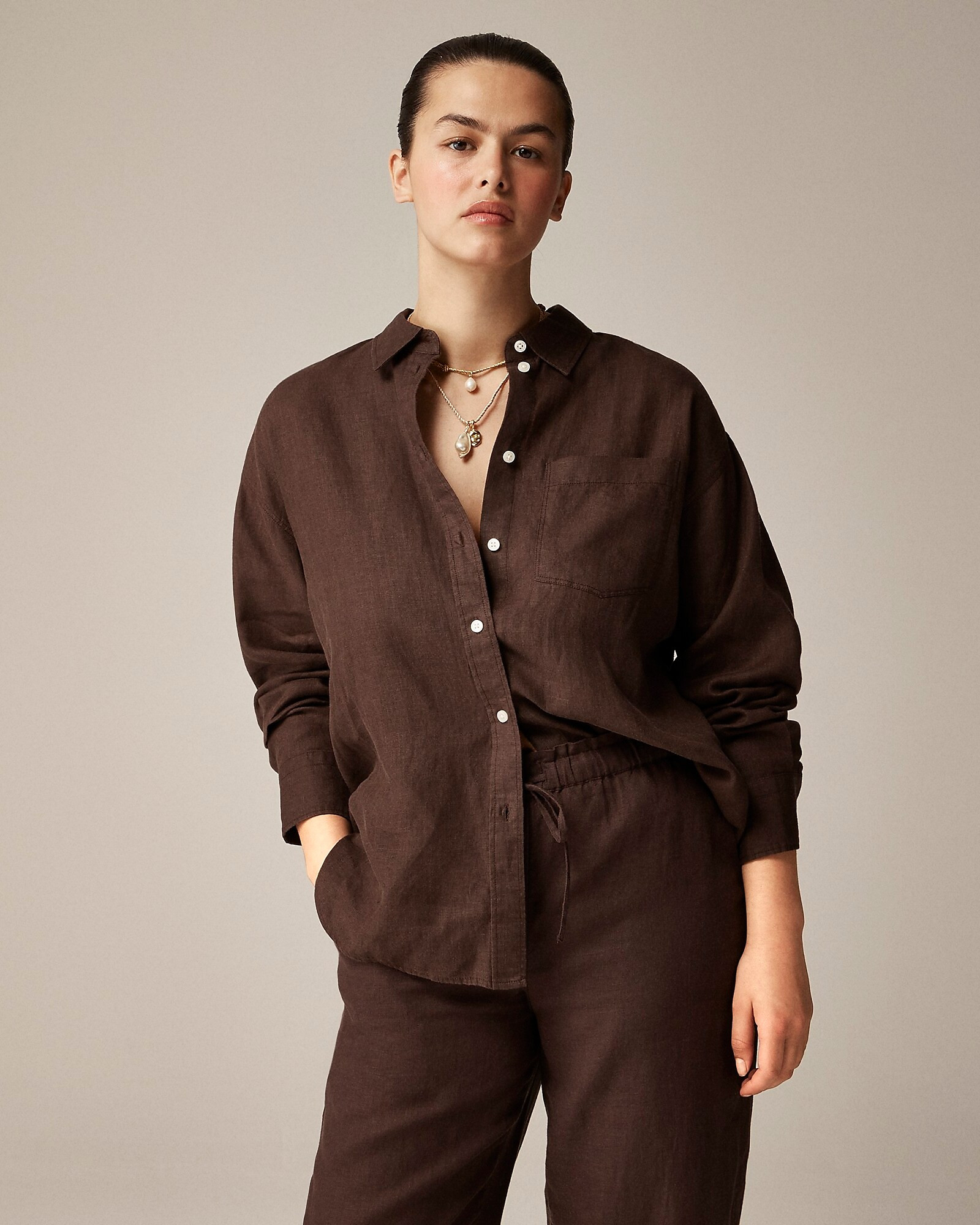Etienne oversized shirt in Baird McNutt Irish linen | J. Crew US