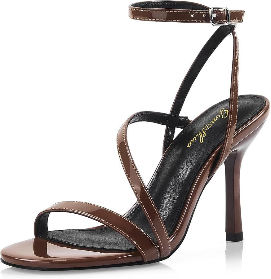 GENSHUO Women’s Strappy Heels, Stiletto High Heeled Sandals Open Toe Ankle Strap, Dressy Heels ... | Amazon (US)
