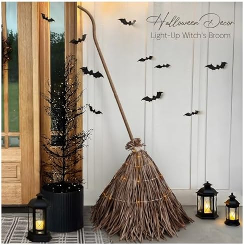 Halloween Decorations - 5.5 Ft Giant Light-Up Witches Broom | Rustic Farmhouse Decoration, Fall D... | Amazon (US)