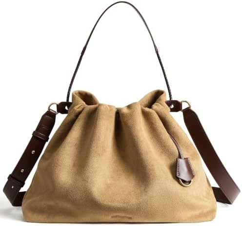 BOSTANTEN Slouchy Hobo Bags for Women Drawstring Shoulder Handbag Soft Crossbody Purse with 2 Str... | Amazon (US)