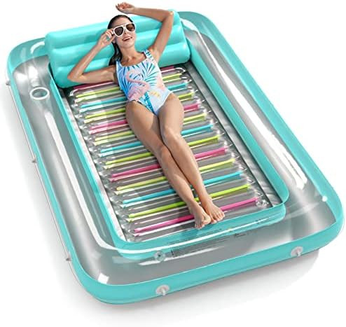 Inflatable Tanning Pool Lounger Float - Jasonwell 4 in 1 Sun Tan Tub Sunbathing Pool Lounge Raft ... | Amazon (US)