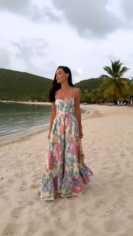 Summer dress in the BVIs. Vacation outfit, summer sundress, maxi dress, wedding guest dress, spring outfit, parties, cocktail attire, black tie, formal, beach outfit. 

#LTKWedding #LTKParties #LTKSeasonal