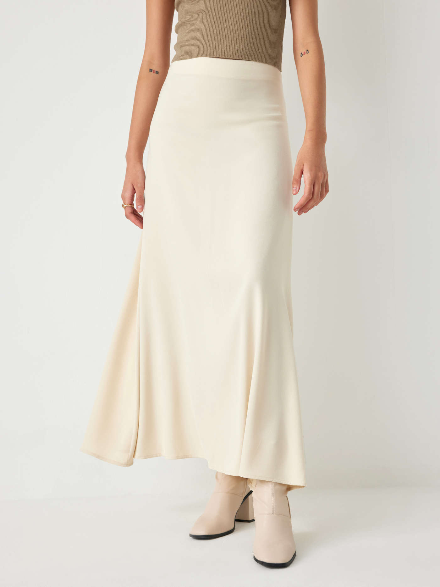 High Waist Solid Pleated Maxi Skirt | Cider