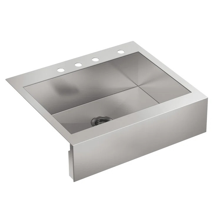 Vault 29-3 4" x 24-5 16" x 9-5 16" Top-Mount Single-Bowl Stainless Steel Kitchen Sink with Shorte... | Wayfair North America