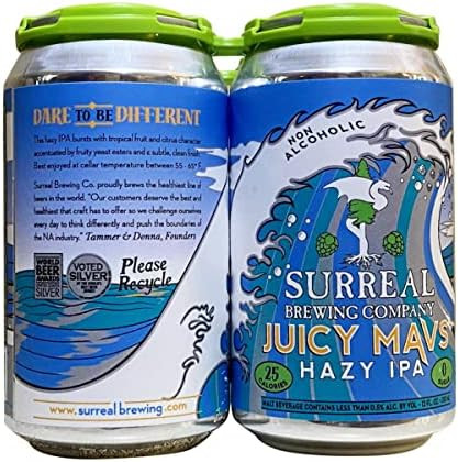 SURREAL BREWING Non Alcoholic Hazy IPA 4pk Cans, 12 FZ | Amazon (US)