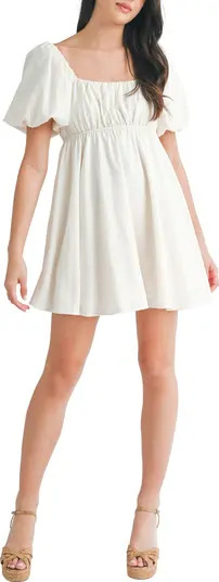 Puff Sleeve Babydoll Minidress | Nordstrom