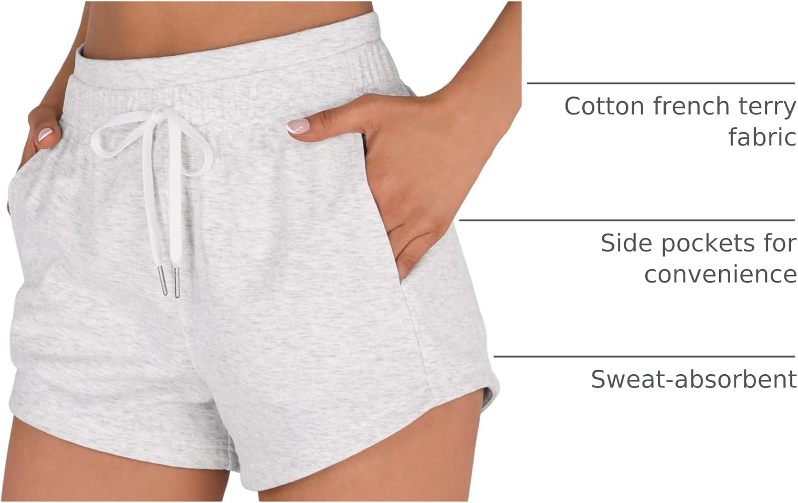 ODODOS Women's Sweat Shorts with Pockets Cotton French Terry Drawstring Summer Workout Casual Lou... | Amazon (US)