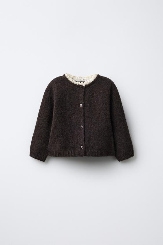 2-IN-1 LACE KNIT CARDIGAN WITH WOOL | Zara US