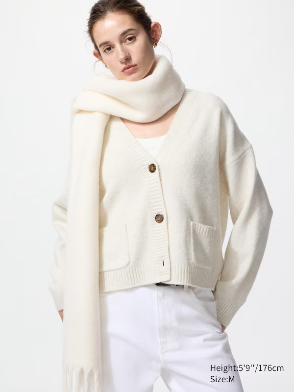 Souffle Yarn Short Cardigan | UNIQLO (US)
