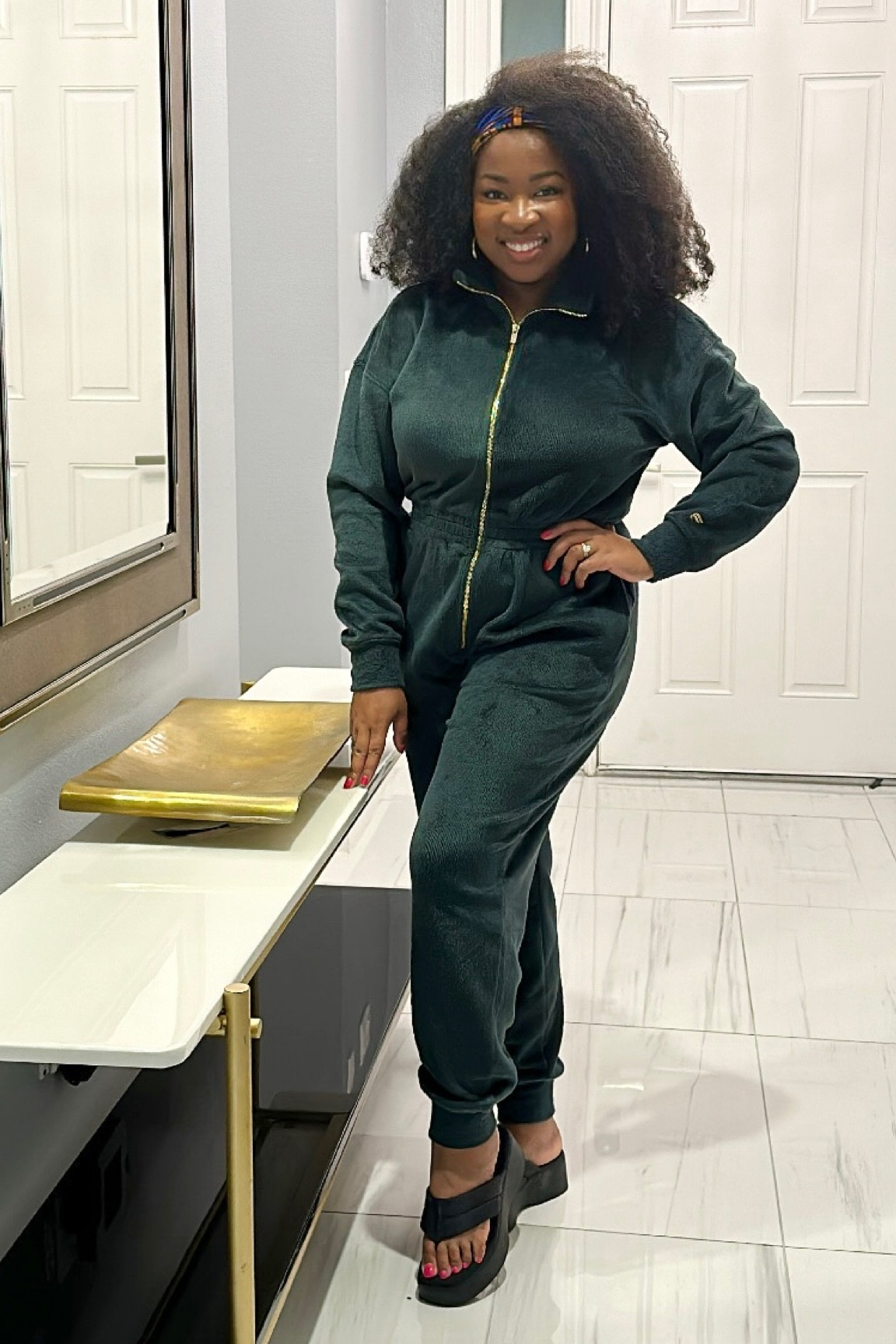 This may be one of @fabletics’ softest onesies! It’s made with a touchable. Cozy-Cordoroy fabric, a beautiful gold zipper closure, and an elastic waistband.

#LTKmidsize #LTKHoliday #LTKSeasonal
