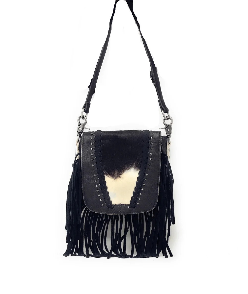 Western Genuine Leather Cowhide Fur Fringe Womens Crossbody Bag In Multi Color - Walmart.com | Walmart (US)