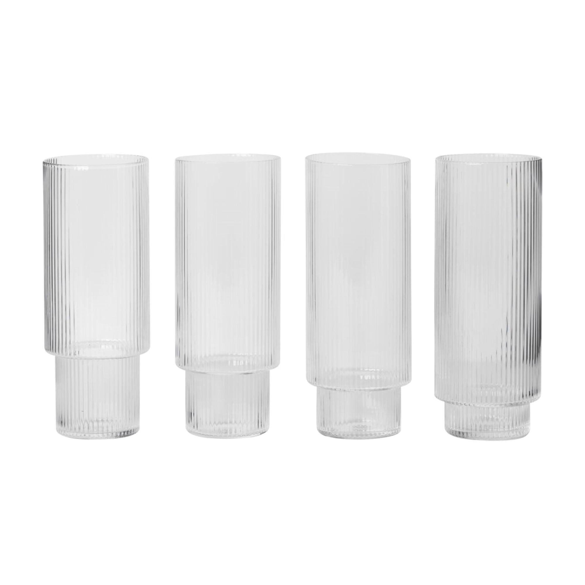 Ripple Long Drink Glasses - Set of 4 | Trouva (Global)
