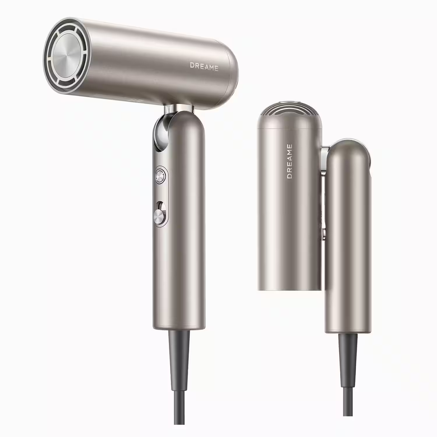 Dreame - High-Speed Hair Dryer, Lightweight Foldable Blow Dryer with 110,000 RPM Motor, Ionic Care, 5 Modes, Travel Bag - Titanium Gold | Best Buy U.S.