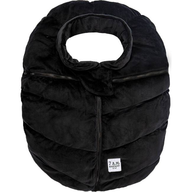 Car Seat Cocoon, Black Velour | Maisonette