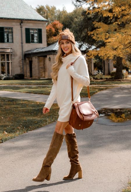 Fall sweater dresses and boots are one of my go tos! 

#LTKHoliday #LTKHolidaySale #LTKsalealert