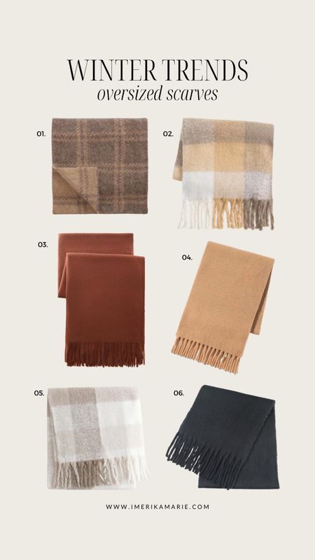 winter fashion trends: oversized scarves. 
plaid scarf. brown scarf. black scarf

#LTKSeasonal #LTKfindsunder100 #LTKstyletip