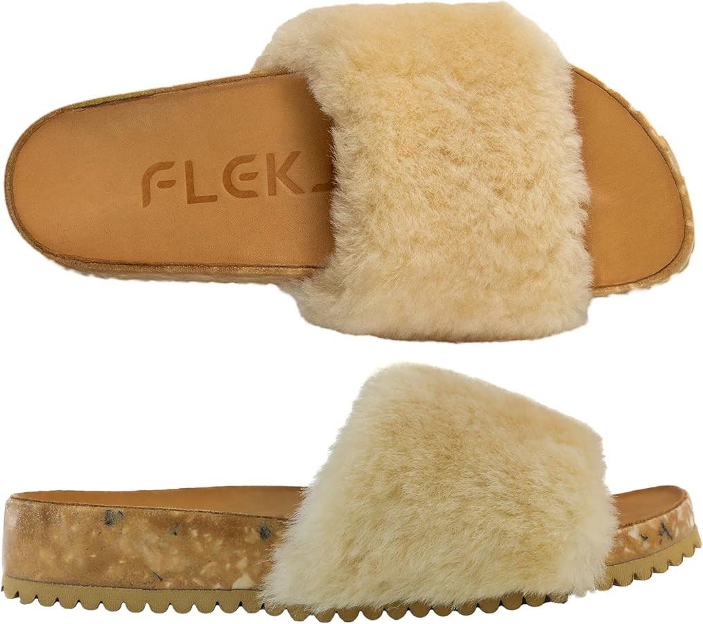 Fleks San Ysidro Women's Shearling Slides, Platform Sandals with Arch Support, Comfort Footwear, ... | Amazon (US)