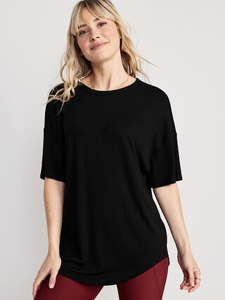 UltraLite Rib-Knit Tunic T-Shirt for Women | Old Navy (US)