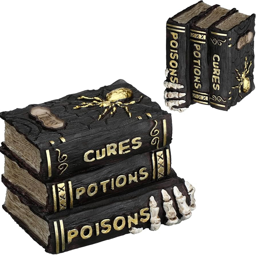 Namalu Witch and Wizard Spellbook Tabletop Decoration, Halloween Resin Witch and Wizard Spellbook... | Amazon (US)