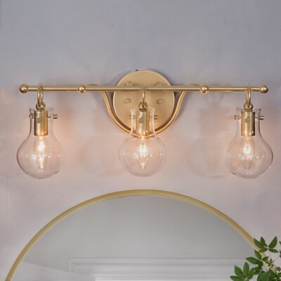 LNC Pursuit 20-in 3-Light Matte Gold LED Modern/Contemporary Vanity Light Bar | Lowe's