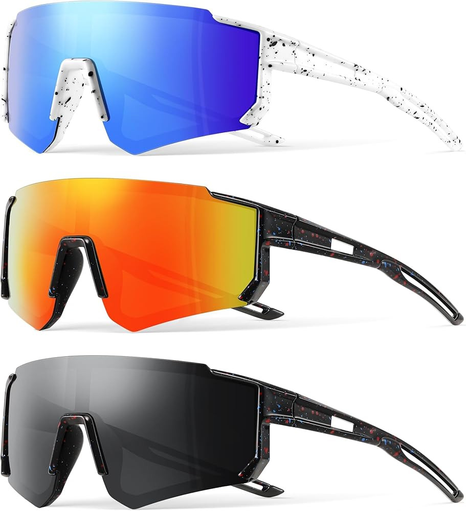 3PACK Kids Sunglasses Youth Baseball Sunglasses for Boys Girls Age 4-12,Softball Sports Cycling G... | Amazon (US)