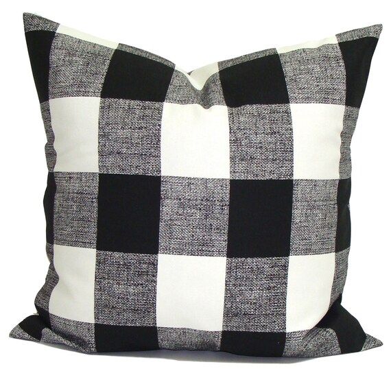 Black Pillow, BLACK Throw Pillow, Pillow Cover, Plaid Pillow, Buffalo Check Pillow, Buffalo Plaid. E | Etsy (CAD)