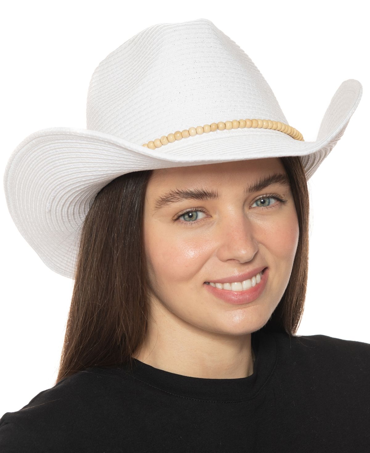 Inc International Concepts Bead-Trim Straw Cowgirl Hat, Created for Macy's | Macys (US)