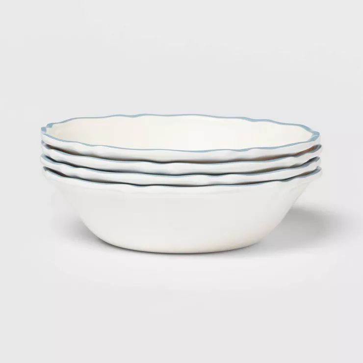 23oz 4pk Melamine Dinner Bowls White - Threshold™ designed with Studio McGee | Target
